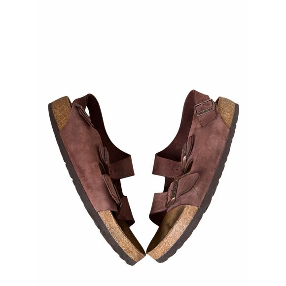 BIRKENSTOCK MILANO MEN\'S SANDALS HABANA OILED Brown LEATHER SIZE 42 main image 8